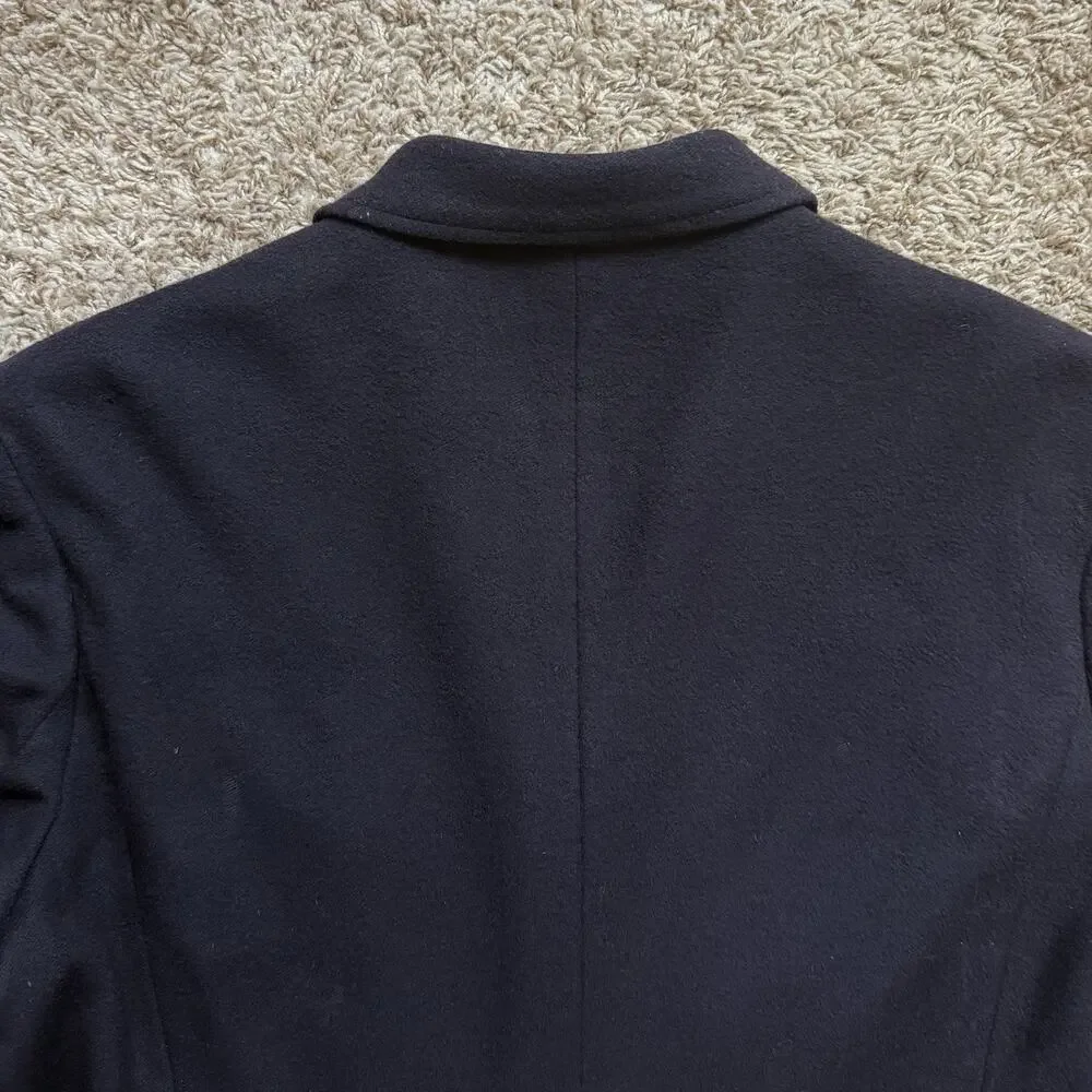 J. Crew Crosby Wool Cashmere Dark Navy Blue Trench Coat Jacket Men’s Size 46R